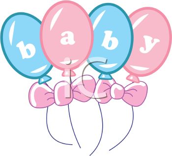 baby balloons with bows and letters on them