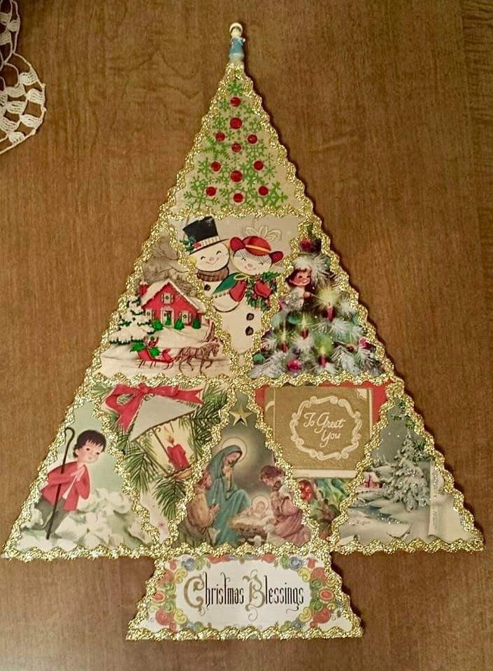 a christmas tree made out of different pictures