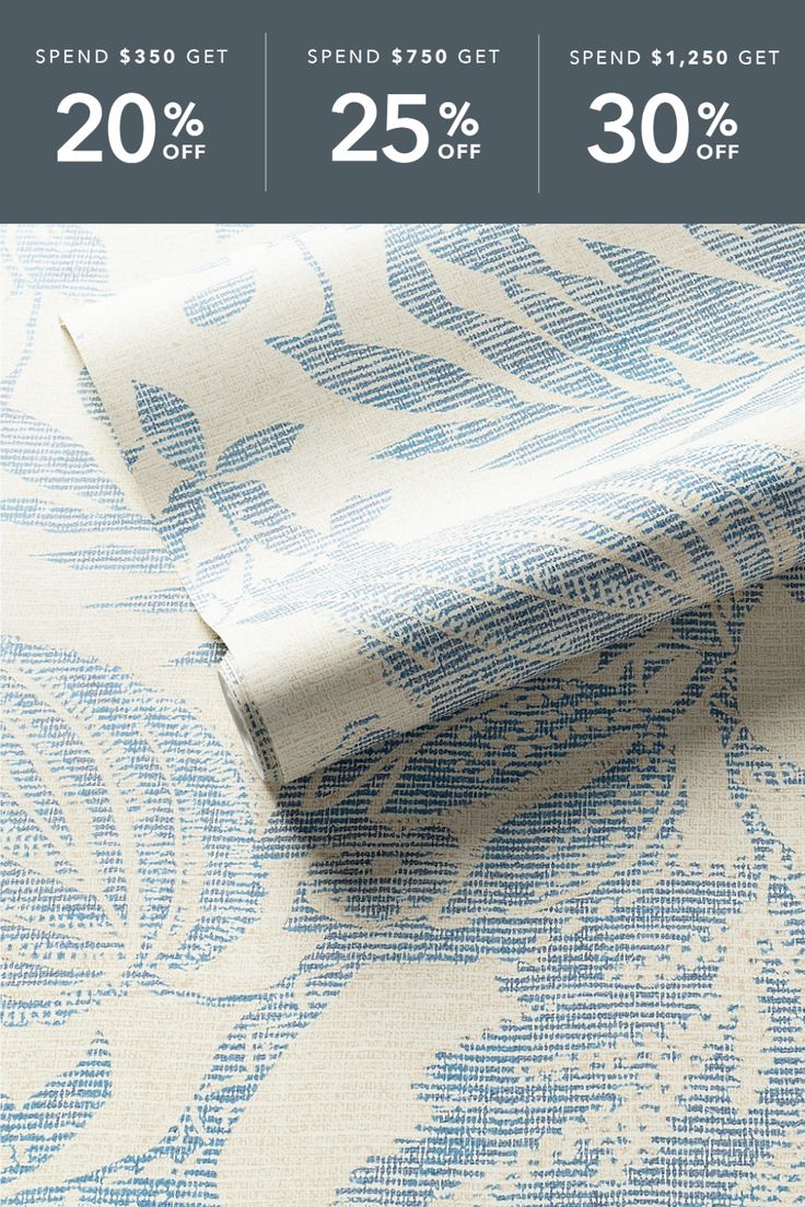 the blue and white wallpaper is up for sale