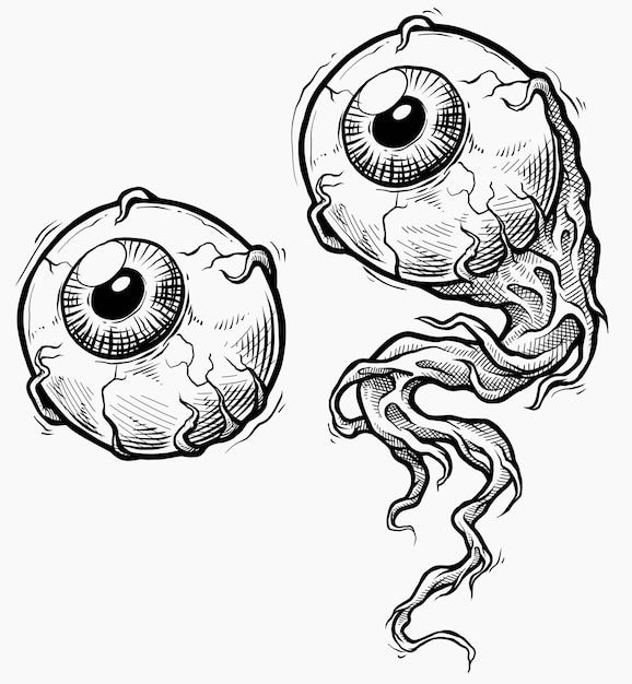 Eyeball Drawing, Eyeball Tattoo, Eyeball Art, Eye Illustration, Human Eyes, Creepy Tattoos, Cdr File, Tattoo Stencil Outline, Desenho Tattoo