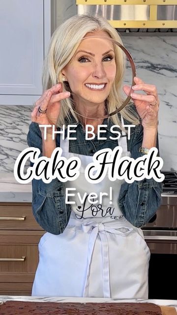 the best cake hack ever i've ever seen by an older woman with blonde hair