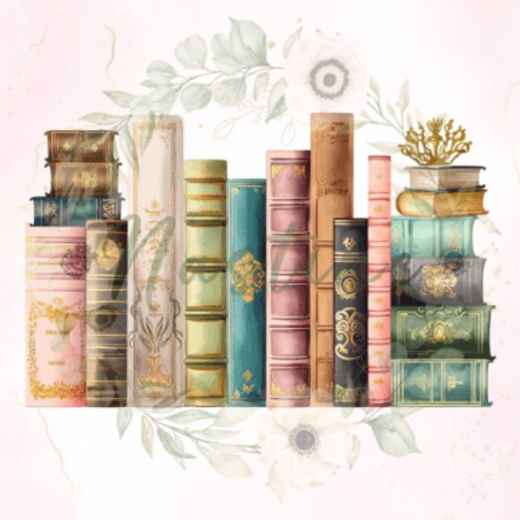 Books Watercolor Clipart