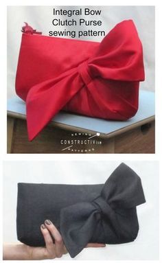 an image of a bow clutch purse sewing pattern