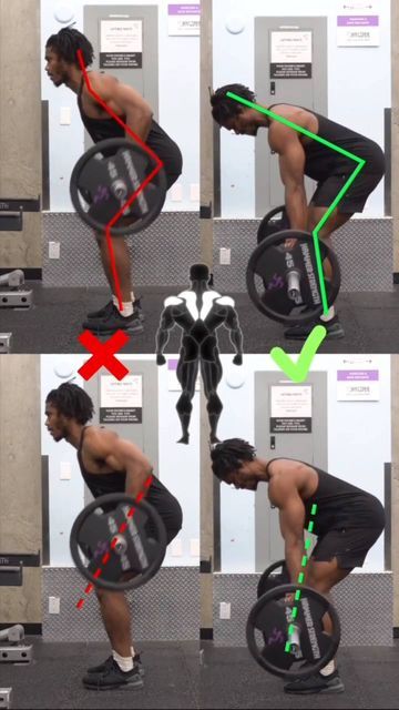 a man doing squats with a barbell in front of his face and back