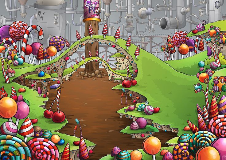 an image of a cartoon scene with candy land