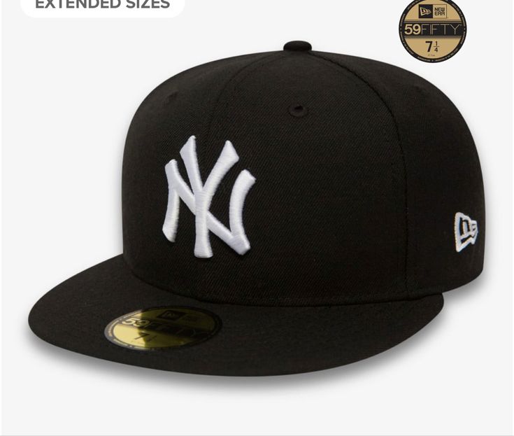 the new york yankees'black and white 59fifty fitted - back cap