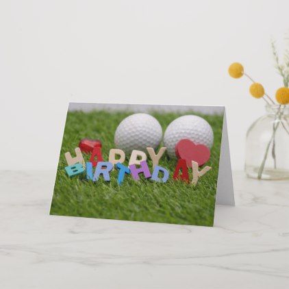 Golf Happy Birthday to golfer with golf ball Card | Golf birthday cards ...