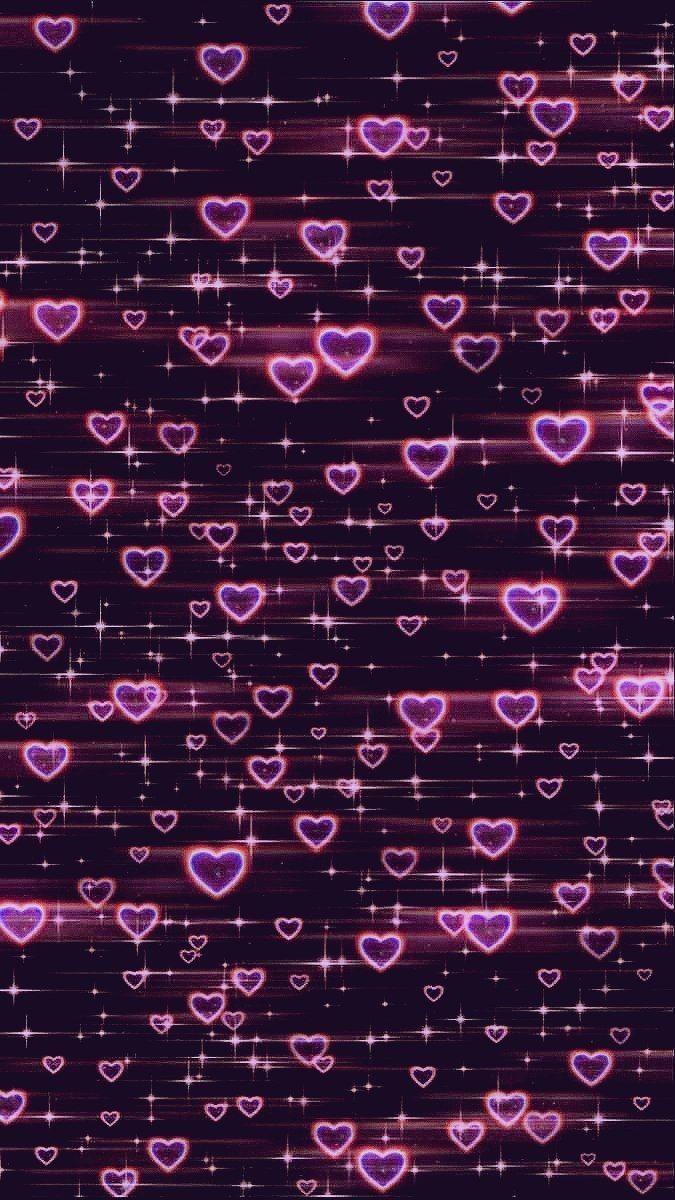 many pink hearts are in the dark