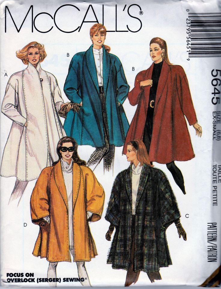 three women's coats and one woman's coat are shown in different styles