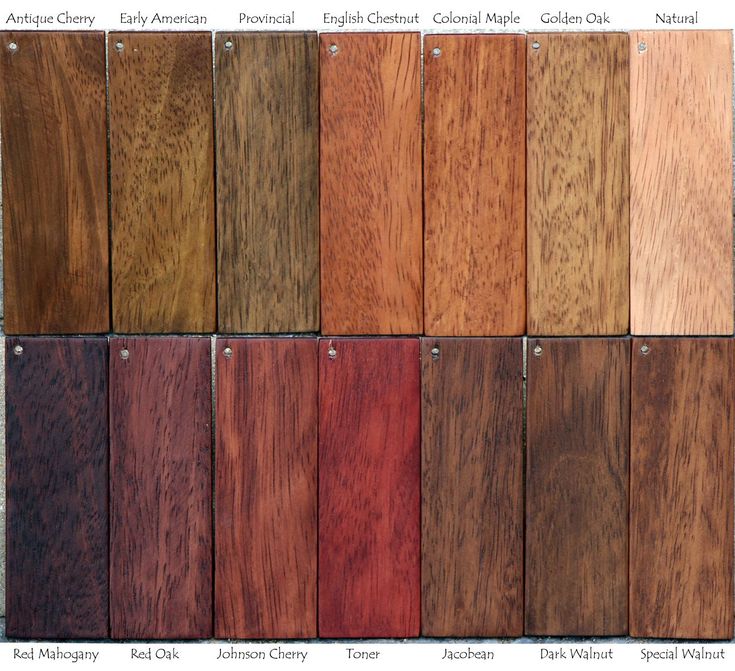 the different colors of wood are shown in this chart