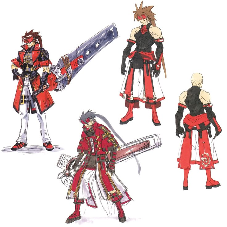 Sol Costume Concept from Guilty Gear 2: Overture Guilty Gear Character Design, Daisuke Ishiwatari, Costume Concept Art, Sol Badguy, Costume Concept, Guilty Gear Xrd, Gear 2, Gear Art, Guilty Gear