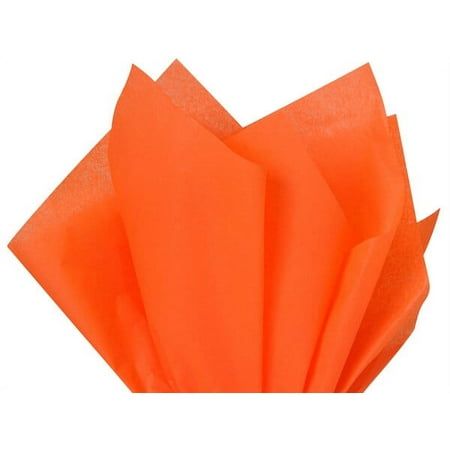 an orange tissue paper is folded on top of each other