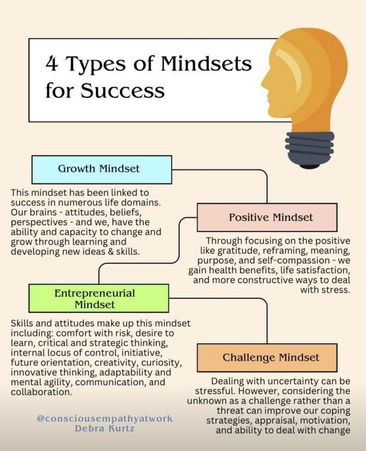 the four types of minds for success in business and life, with text above them