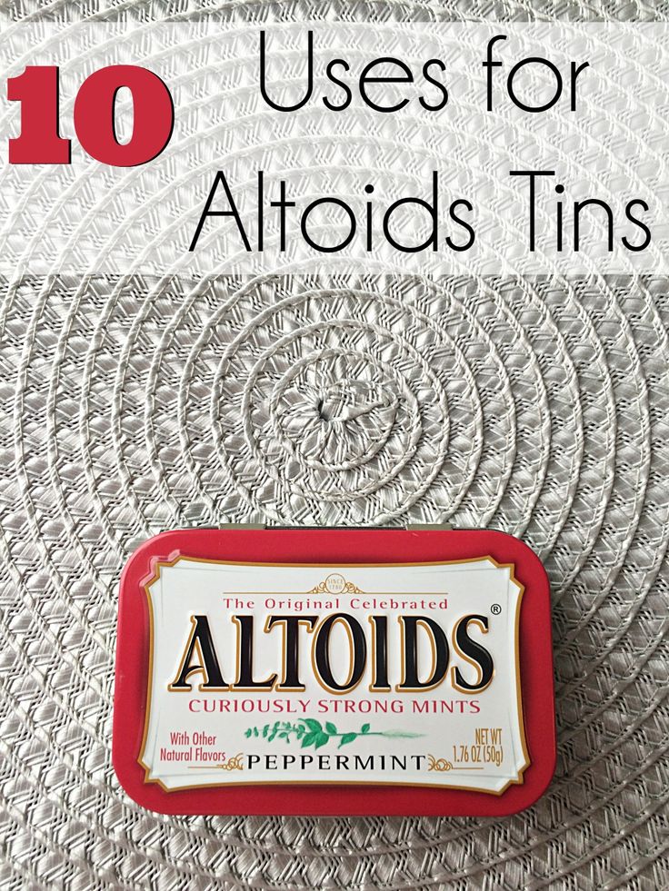 a tin with the title 10 uses for altoids tins on it and an image of