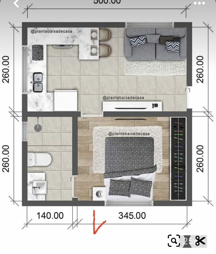 the floor plan for a small apartment