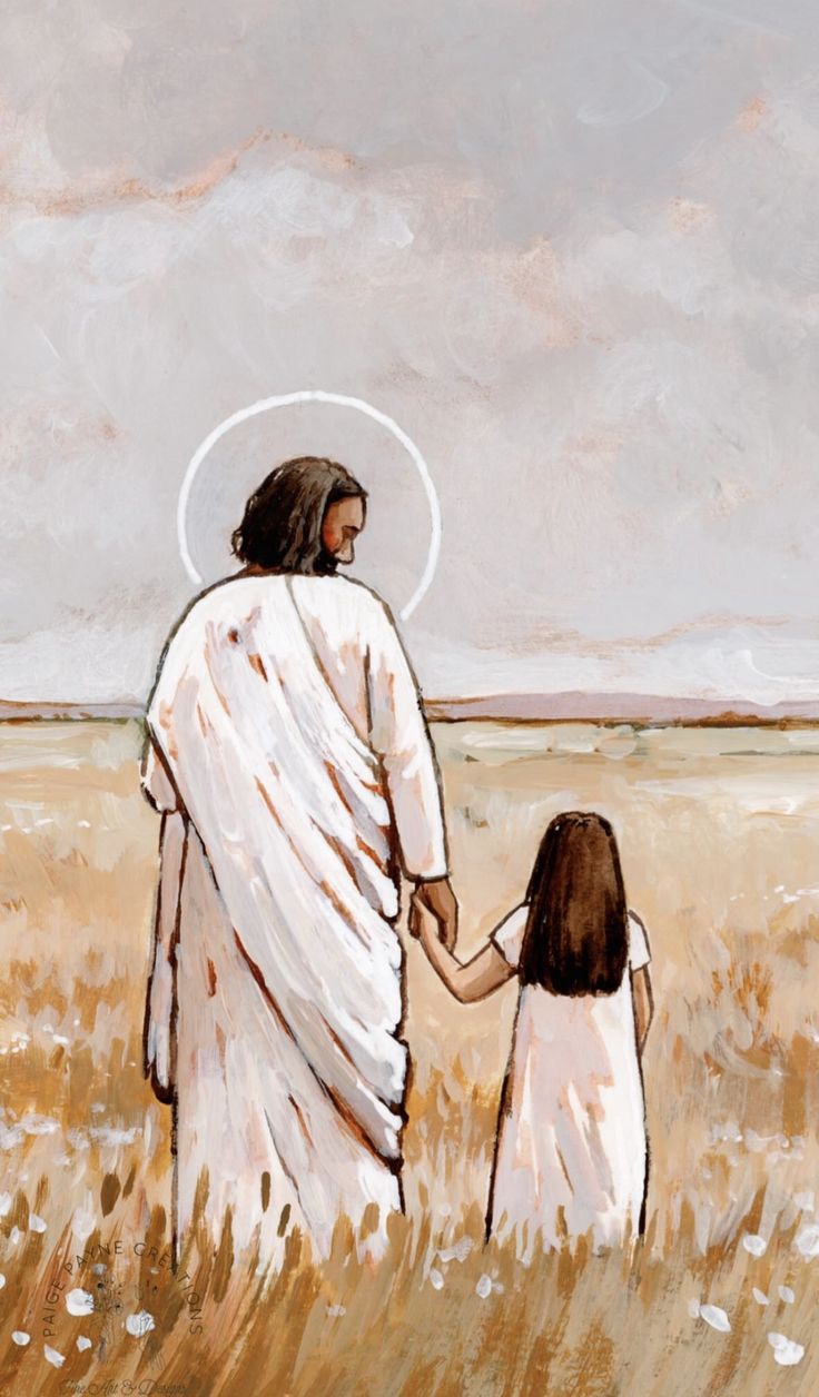 Jesus Christ Wallpaper, Catholic Paintings, He Walks With Me, Christian Drawings, Watercolor And Acrylic, Jesus Drawings, Jesus Artwork, Christian Backgrounds, Pictures Of Christ