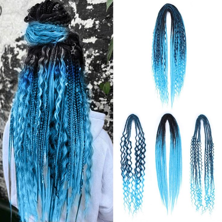 PRICES MAY VARY. Versatile Set: This set includes 15 pieces of double-ended, 3-in-1 dreadlock extensions in an ombre blonde mixed color. Note: 1 SE = 1 End ; 1 DE = 2 Ends. SE - has one end, with a loop at the top, through this loop the dreads are attached to your hair. DE - has two ends, is a long dreads folded in half. Unique Style: The extensions feature a combination of curly dreads and box braids, allowing for a unique and trendy hairstyle. Easy Installation: These dreadlock extensions are Curly Dreadlocks, Curly Dreads, Dreads Extensions, Long Dreads, Hairstyle Easy, Dread Extensions, Synthetic Dreadlocks, Ombre Blonde, Dreadlock Extensions