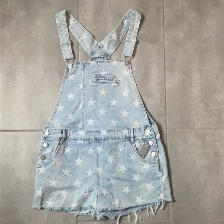 Tractr Overall With Stars White Silver, Size 16, Overalls, Stars, Full Service, White, Color