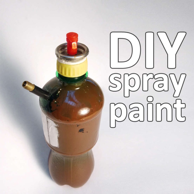 a bottle that is sitting on top of a table with the words diy spray paint