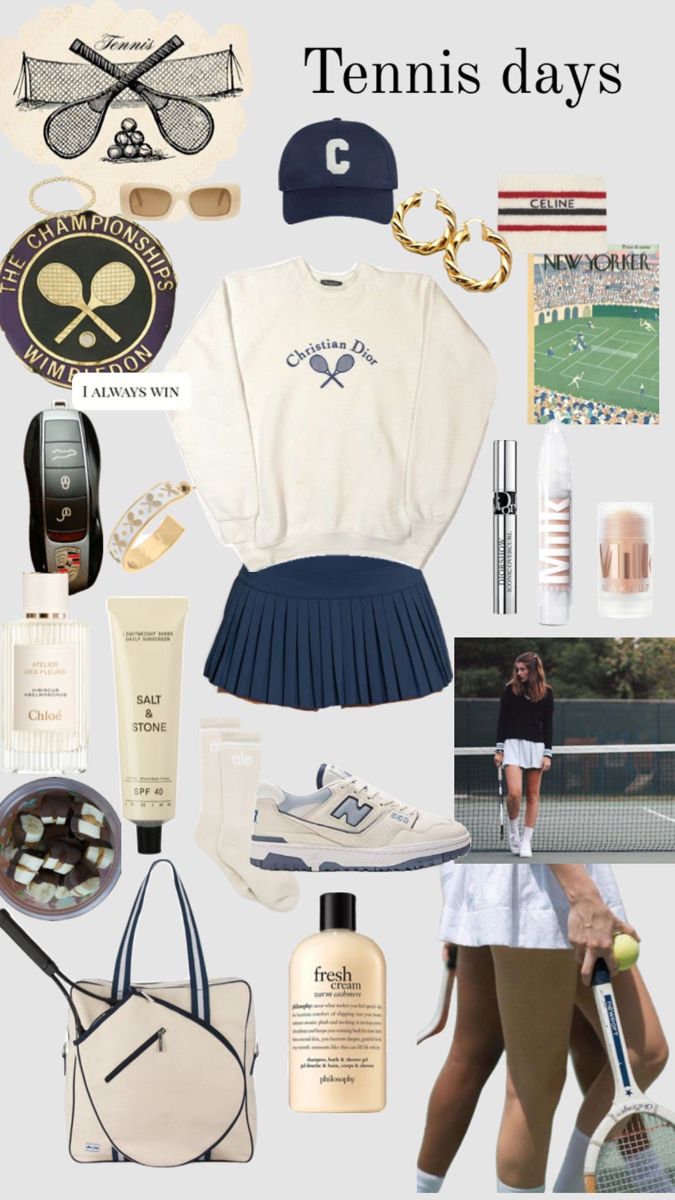 the tennis player is dressed in all white and has many items to wear with her