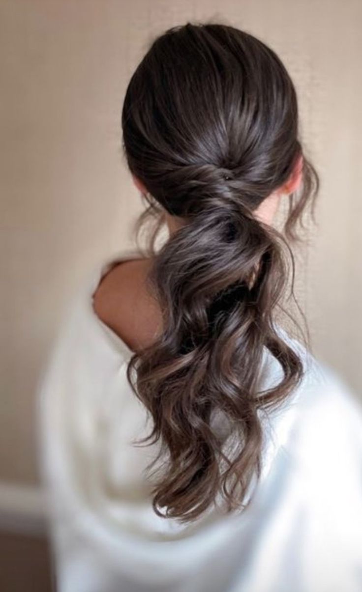 Ponytail Bridal Hair, Bridesmaid Ponytail, Low Pony Hairstyles, Prom Ponytail Hairstyles, Wedding Ponytail Hairstyles, Fancy Ponytail, Bridesmaid Hair Inspo, Wedding Ponytail, Low Ponytail Hairstyles