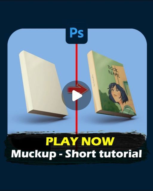 an image of two books with the words play now and muckup - short