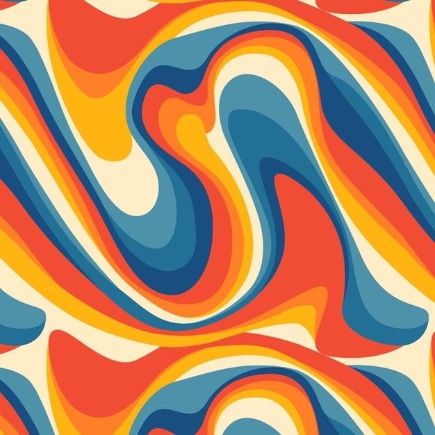 an abstract background with wavy lines in blue, orange and yellow