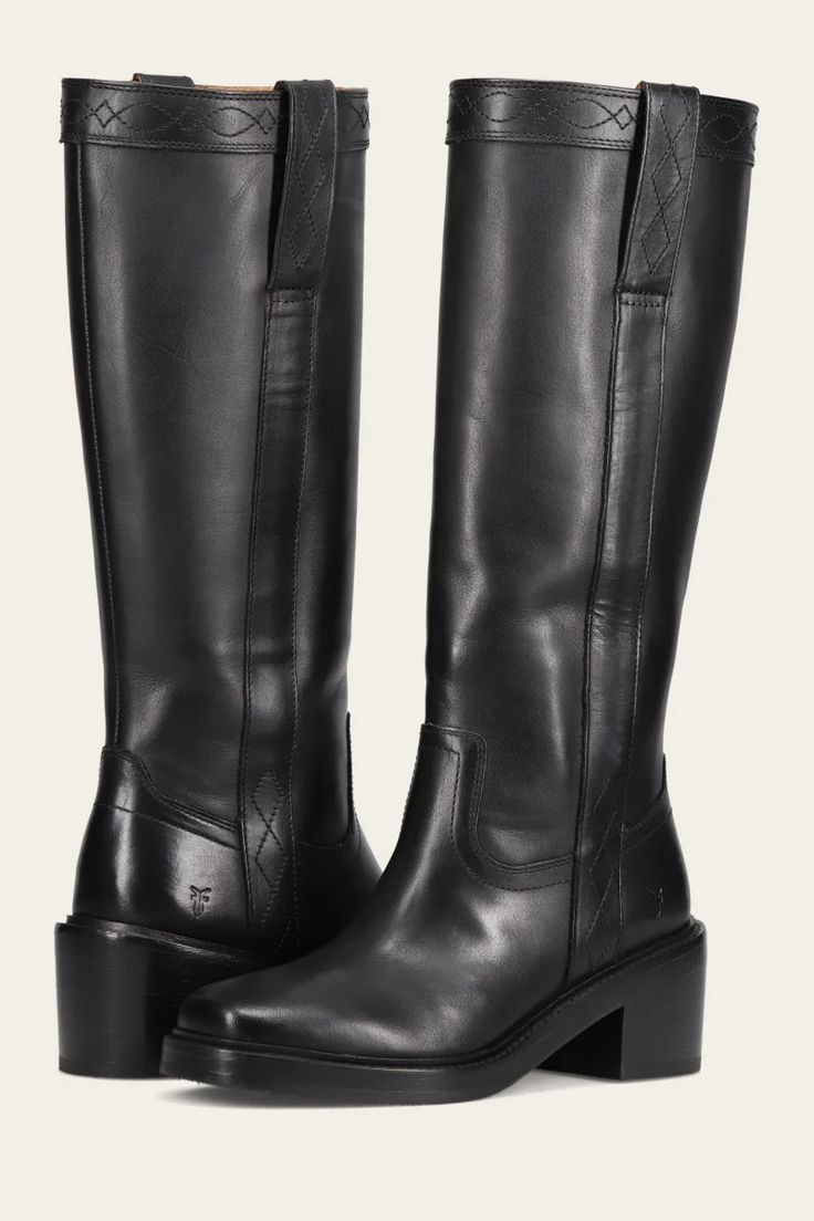 Kate Pull On Wide Calf Black Riding Boots, Wide Calf Boots, Moto Style, Mule Sandals, Wide Calf, Wallet Accessories, Sunglasses Shop, Leather Care, Woodstock