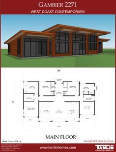 the floor plan for a small cabin with two living areas and one bedroom on each side