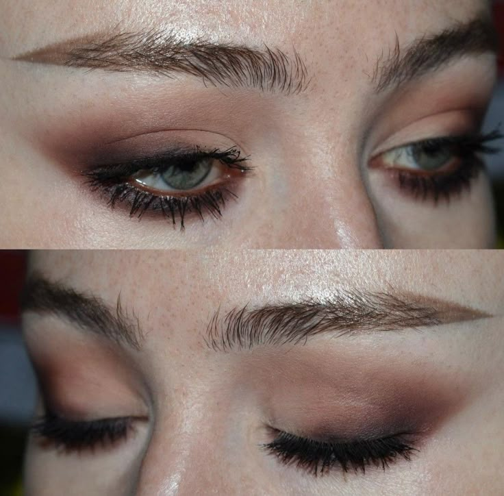 Brown Makeup For Brown Eyes, Black Makeup Eye, Black And Brown Makeup, 90s Vampy Makeup, Brown Eyed Makeup, Maquillaje Dark, Brown Makeup Looks, Black Eye Makeup, Kohl Eyeliner