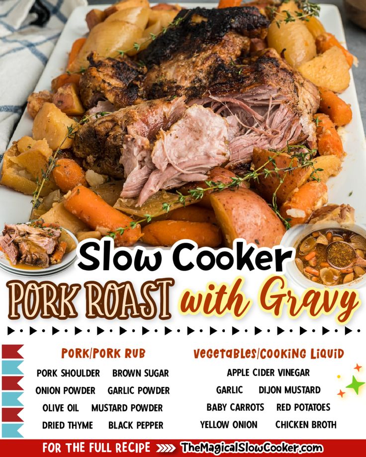 the flyer for slow cooker pork roast with gravy