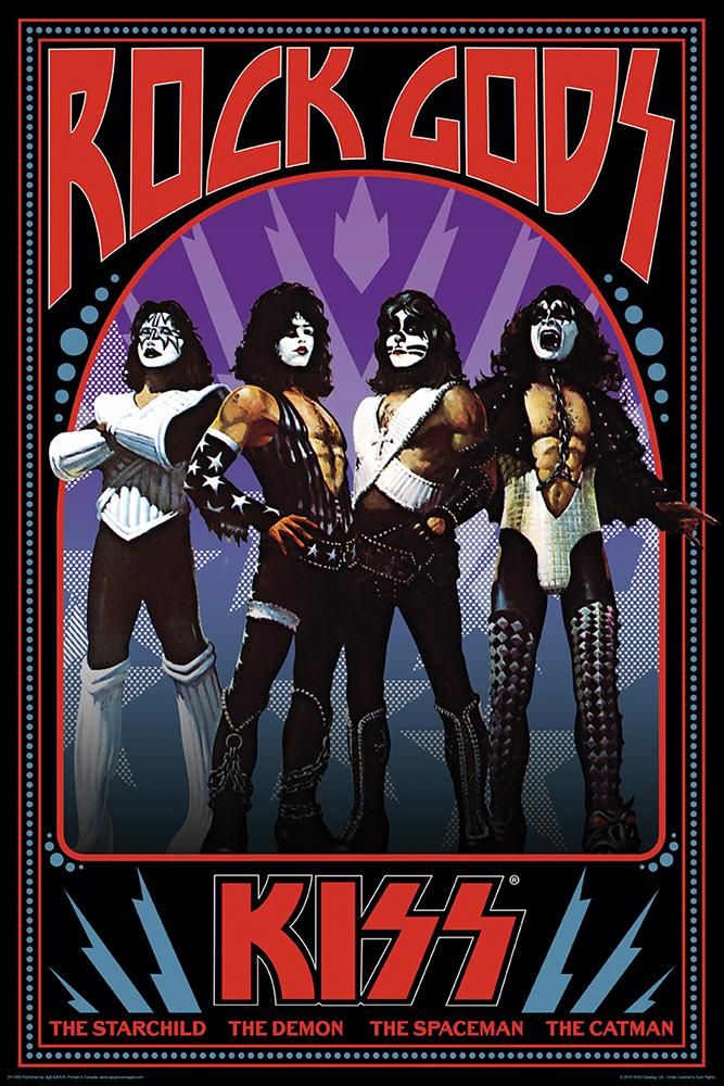 the kiss concert poster for rock gods