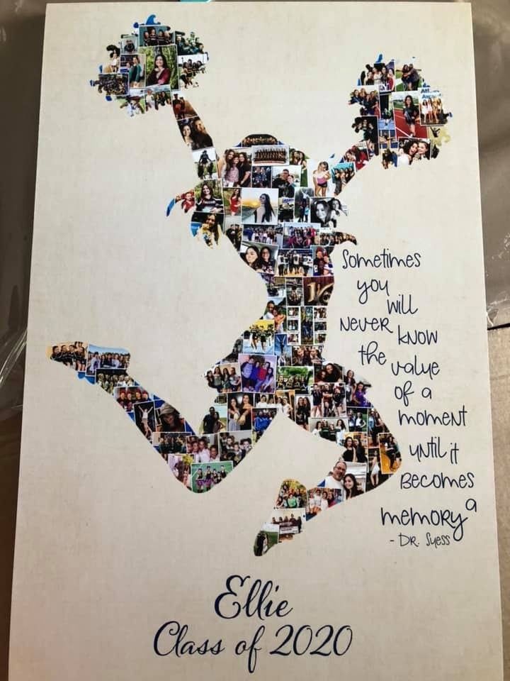 a poster with pictures of people in the shape of a man