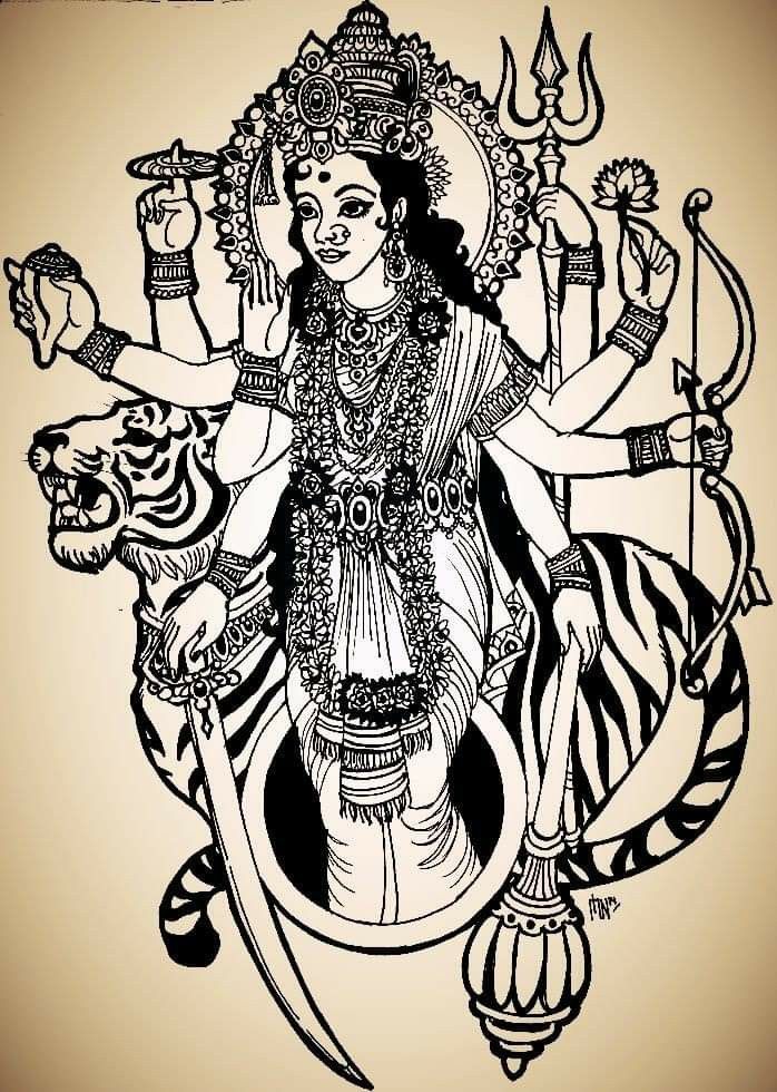 Durga Tattoo, Kali Tattoo, Maa Kali Images, Metaphysical Art, Saraswati Goddess, God Tattoos, Goddess Tattoo, Cute Disney Drawings, Mother Art