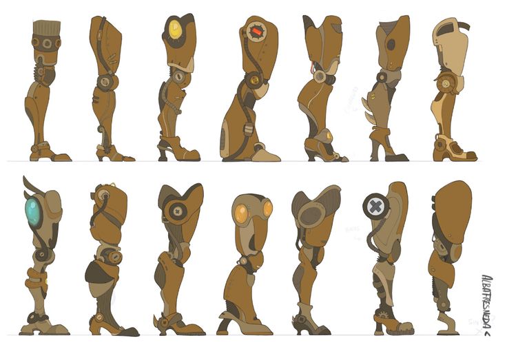 an animation character's legs and feet are shown in various positions, with different angles