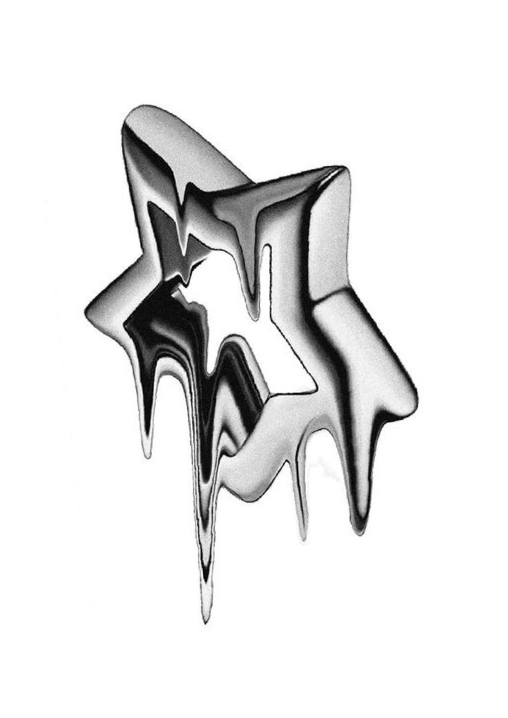 two silver objects are shown on a white background, one is melting and the other is dripping