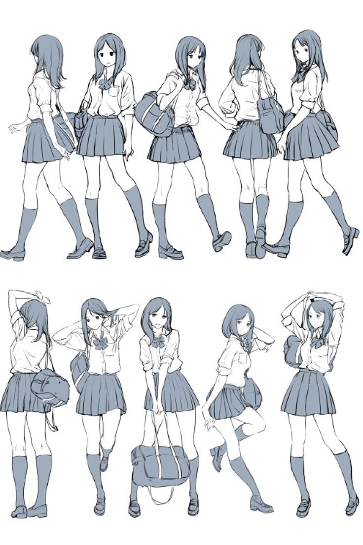 Cute Anime Poses Reference, Character Reference Sheet Base, Body Reference Drawing, 캐릭터 드로잉, Anime Drawings Tutorials, Art Poses, Art Tutorials Drawing, Anime Poses Reference, Anime Sketch