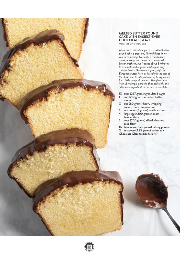 a cake with chocolate icing and drizzled on top is featured in the magazine