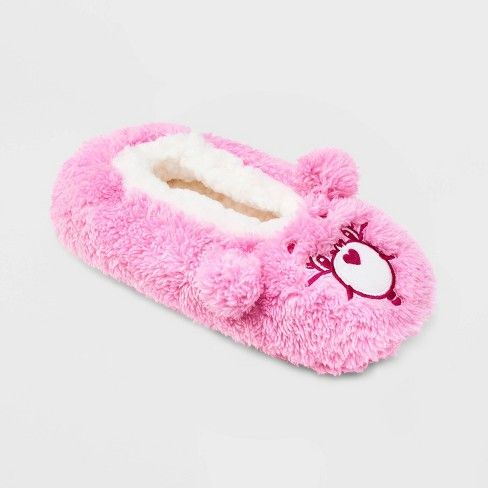 Women's Care Bears Pull-On Slipper Socks with Grippers - Pink S/M Francis Forever, Grumpy Bear, Low Cut Shoes, Target Shoes, Bear Character, Bear Ears, Pink M, Cute Socks, Slipper Socks