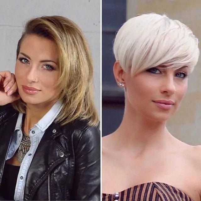 Before And After Haircut, Super Models, Great Haircuts, Long To Short Hair, Super Long Hair, Hair Makeover, Penteado Cabelo Curto, Mid Length Hair, Short Blonde