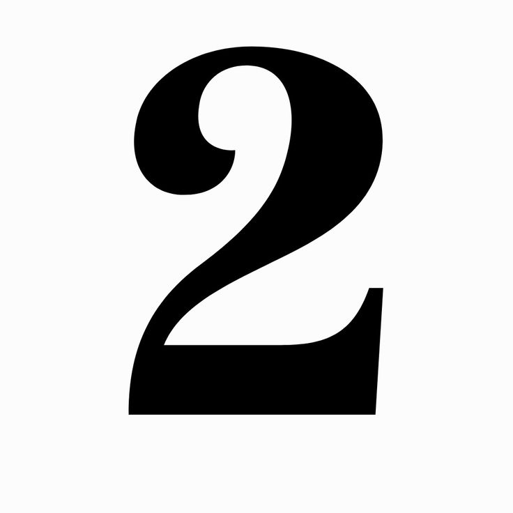 the number two is shown in black on a white background and it appears to be 2