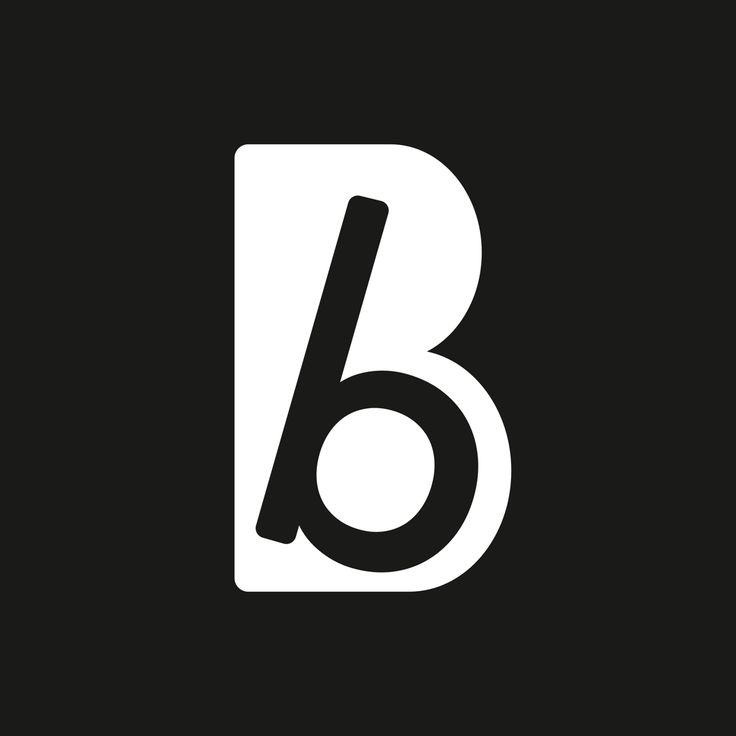 the letter b is black and white with a large, bold font that has been added to it