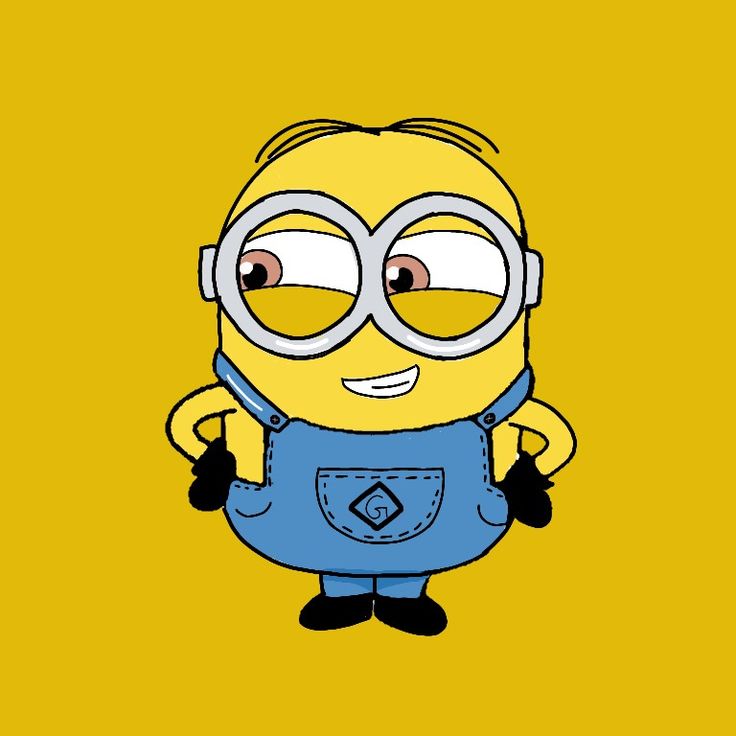 a cartoon character with glasses and overalls standing in front of a yellow background,