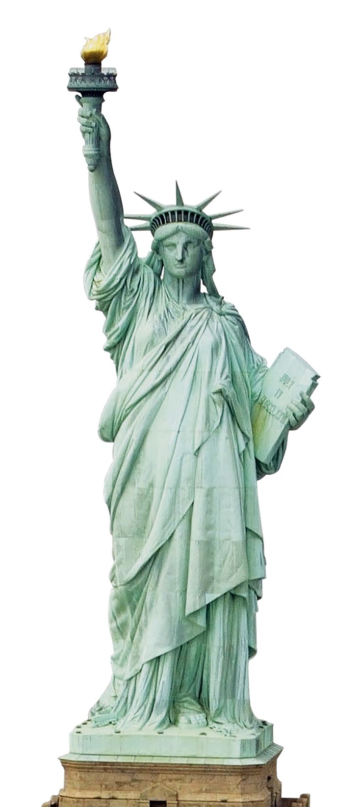 the statue of liberty is holding a book