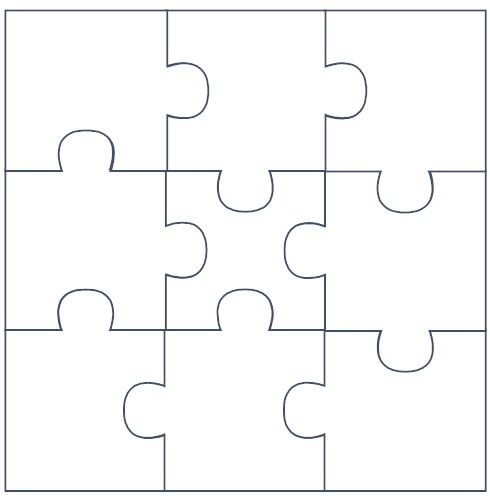 the missing pieces of a jigsaw puzzle are shown in black and white,