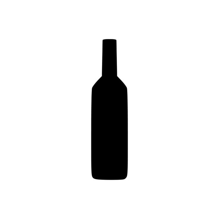 a black and white silhouette of a wine bottle on a white background with clippings