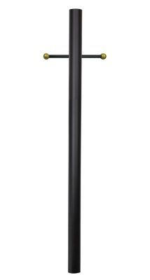 a black pole with two yellow handles on it