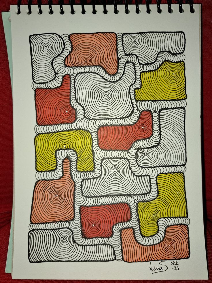 a drawing on paper with lines and circles