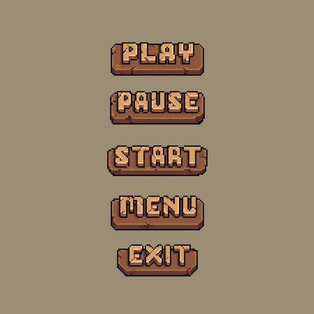 some type of game that looks like it is playing pause, start menu and exit