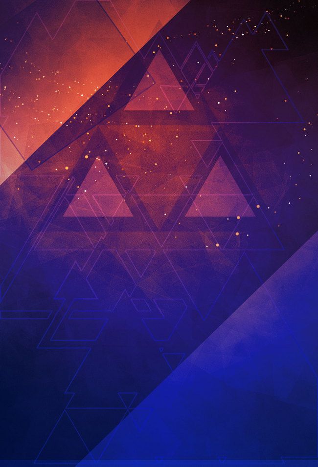 an abstract background with triangles and stars in blue, purple and orange colors on the bottom